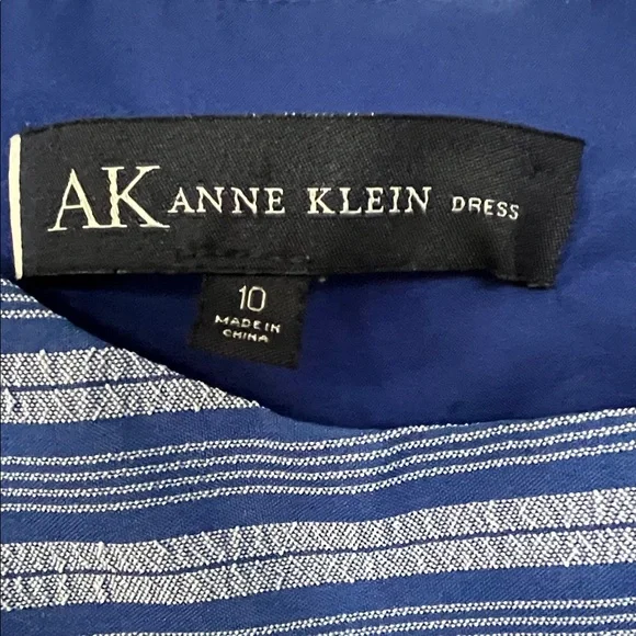 Anne Klein Navy and Light Blue Midi Dress - Picture 2 of 4